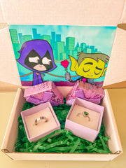 Set Anillos Raven y Chico Bestia