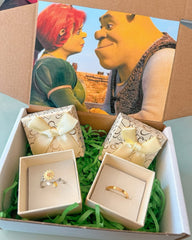 Box anillos Sherk y Fiona girasol