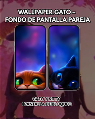 Wallpaper Gato con Botas|Gato y Kitty– Fondo de Pantalla Pareja | Pantalla de Bloqueo