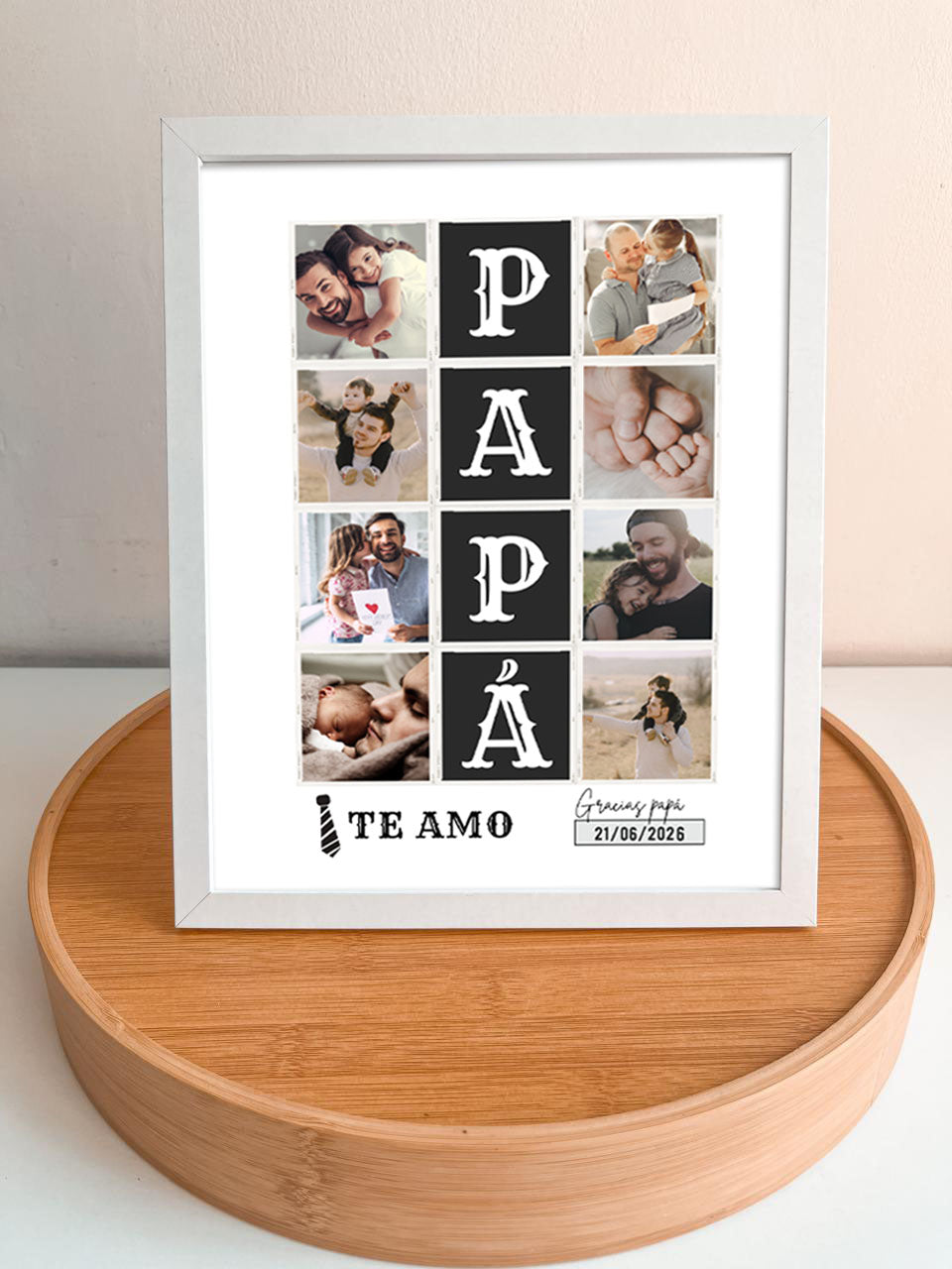 Cuadro día del padre 20x25 cm (marco blanco)