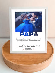 Cuadro día del padre 20x25 cm (marco blanco)