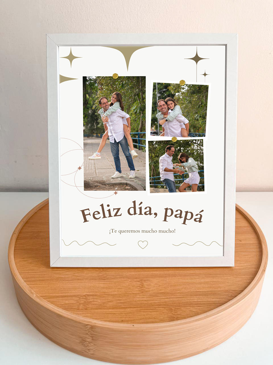 Cuadro día del padre 20x25 cm (marco blanco)