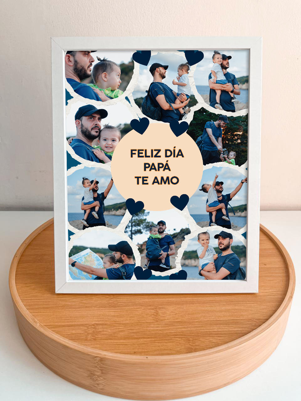 Cuadro día del padre 20x25 cm (marco blanco)