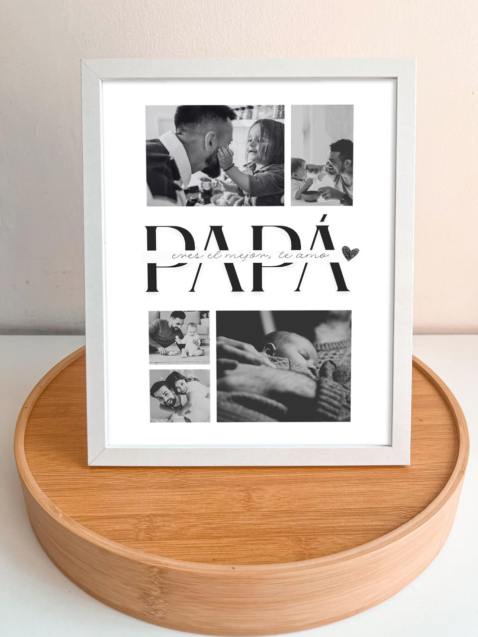 Cuadro día del padre 20x25 cm (marco blanco)