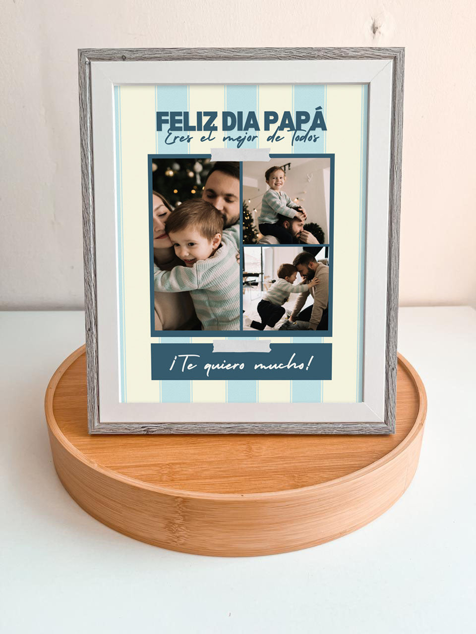 Cuadro día del padre 20x25 cm (marco gris)