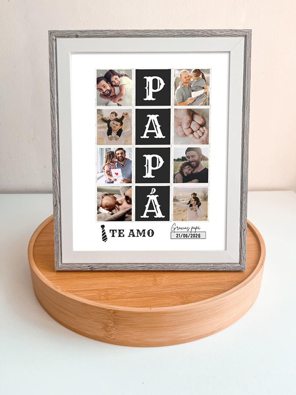 Cuadro día del padre 20x25 cm (marco gris)