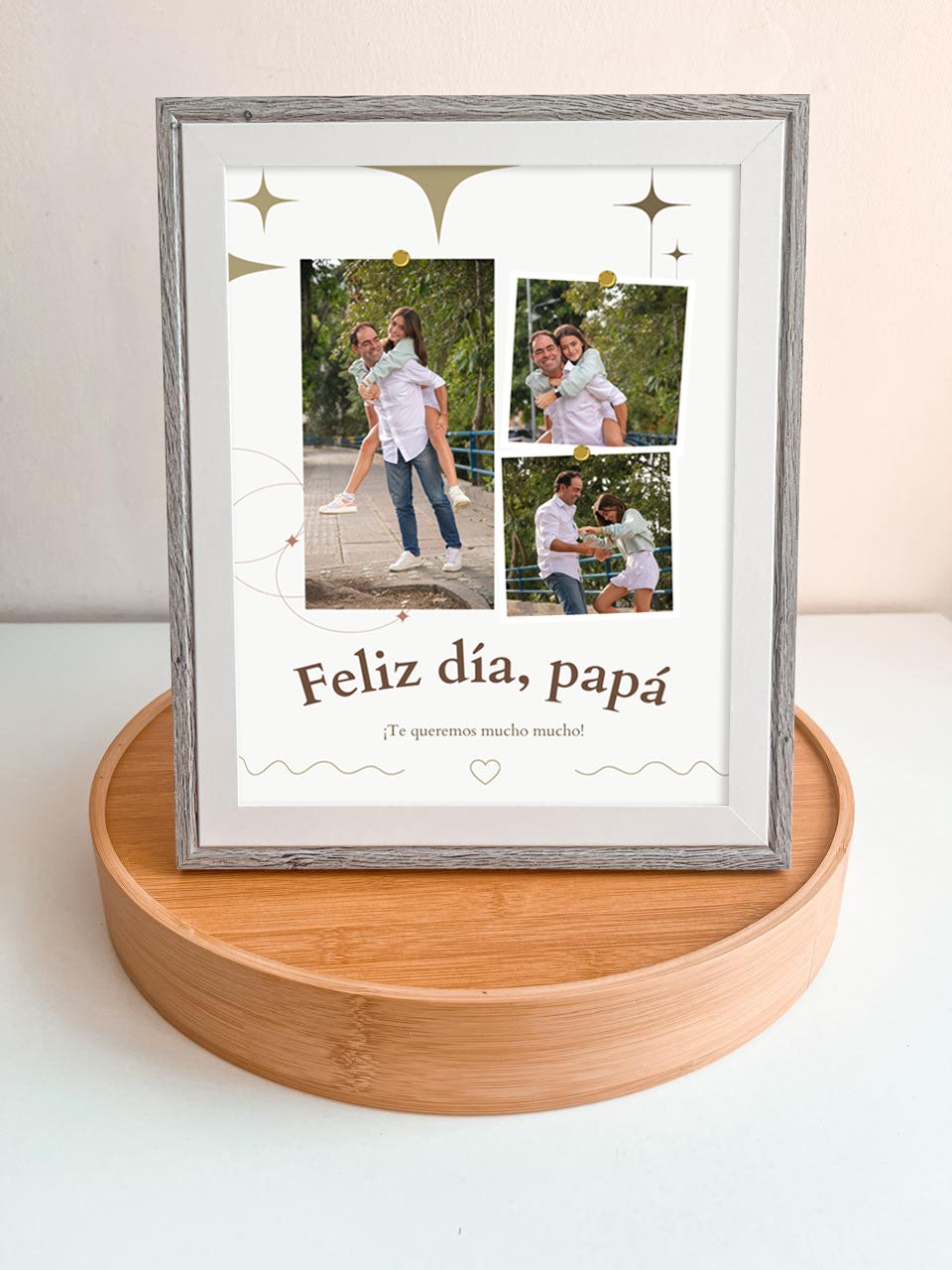 Cuadro día del padre 20x25 cm (marco gris)