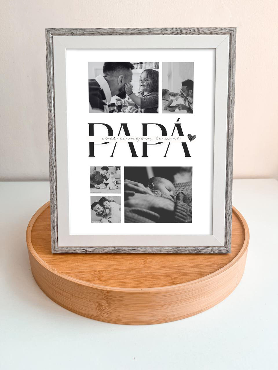 Cuadro día del padre 20x25 cm (marco gris)