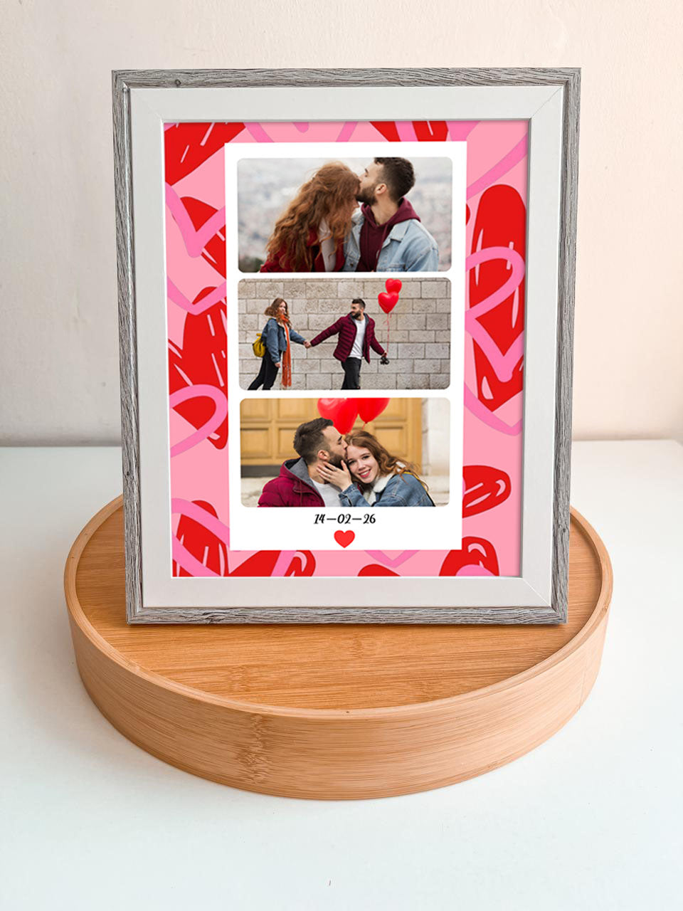 Cuadro love 20x25 cm (marco gris)