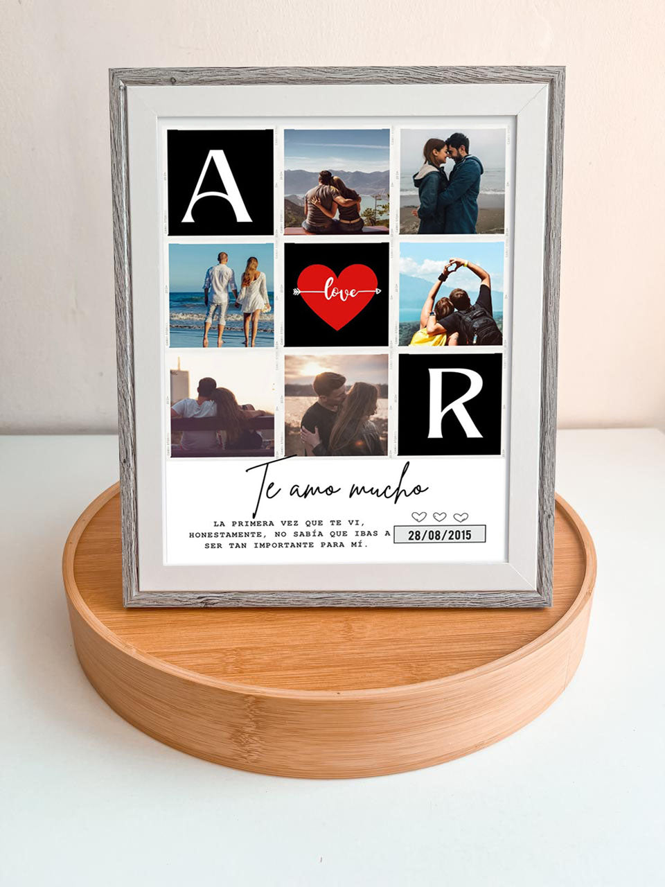 Cuadro love 20x25 cm (marco gris)
