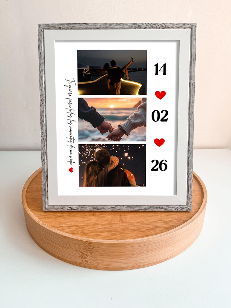 Cuadro love 20x25 cm (marco gris)