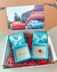 Set de anillos cars (rayo mcqueen y sally) 1
