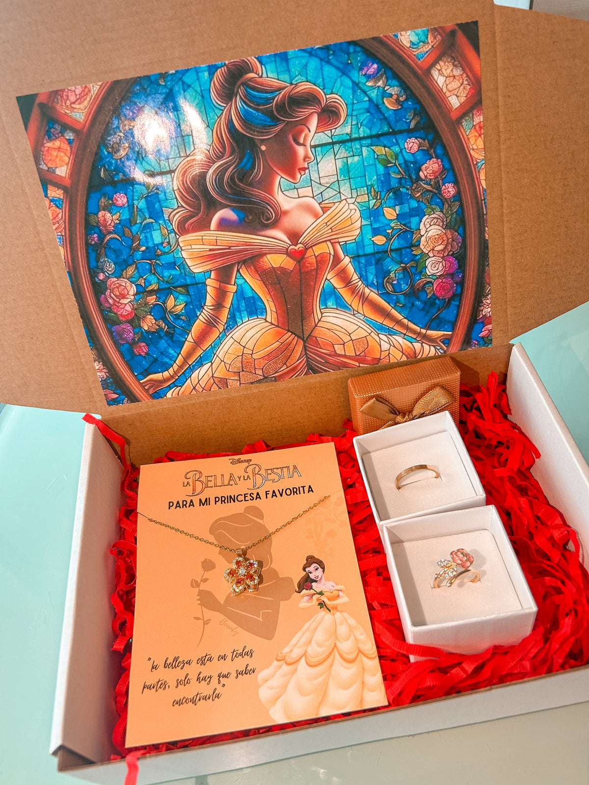 Box Bella y Bestia Dorado L