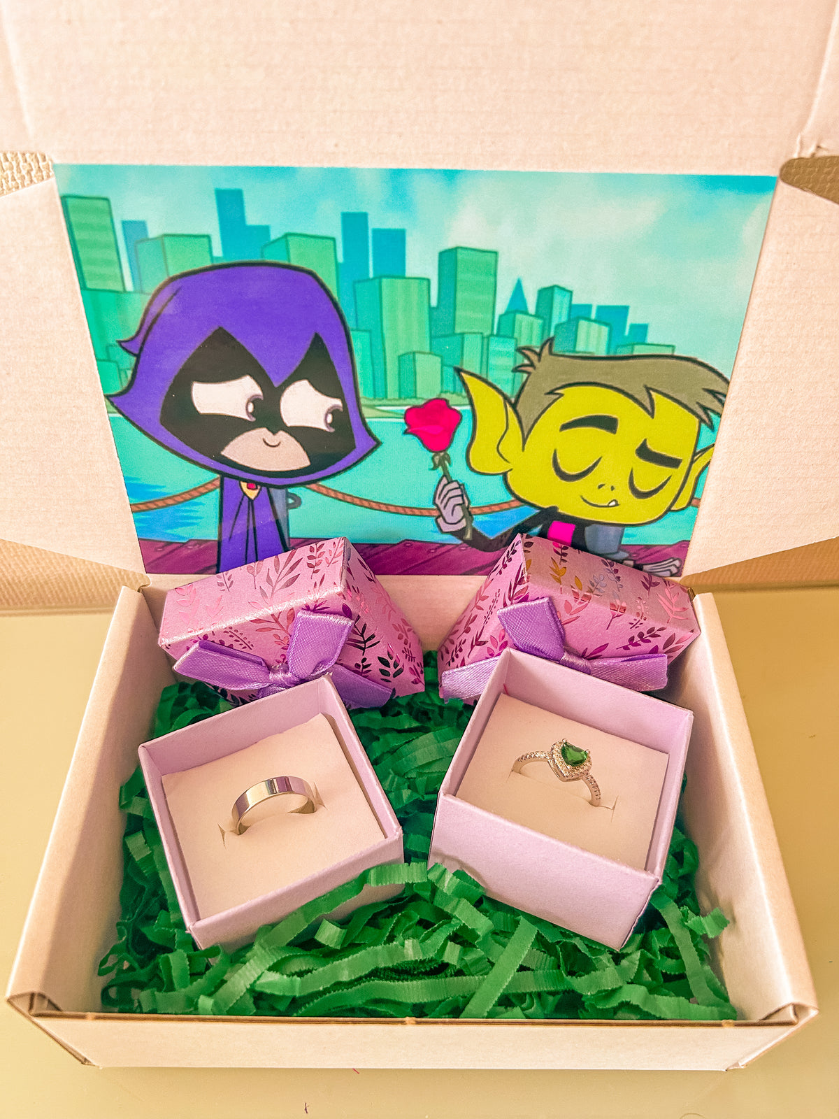 Set Anillos Raven y Chico Bestia
