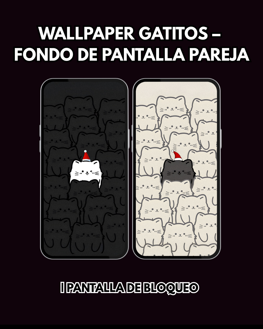 Wallpaper  Gato Blanco y Negro|– Fondo de Pantalla Pareja | Pantalla de Bloqueo