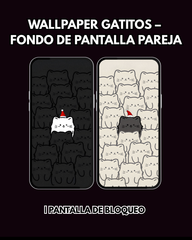Wallpaper  Gato Blanco y Negro|– Fondo de Pantalla Pareja | Pantalla de Bloqueo