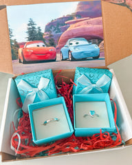 Set de anillos cars (rayo mcqueen y sally) 2