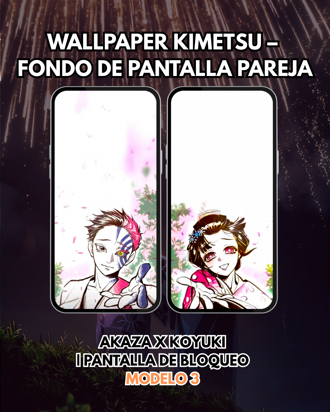 Wallpaper Kimetsu – Akaza y Koyuki Fondo de Pantalla | Pantalla de Bloqueo