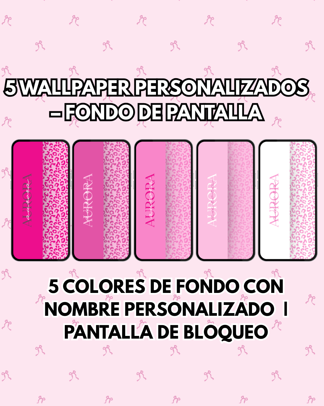 5 Wallpaper Personalizados con Nombre| 5 Colores Modelo 3