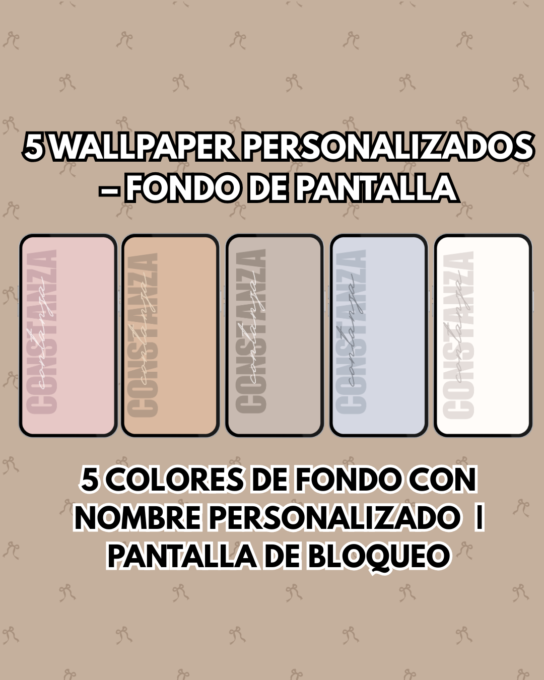 5 Wallpaper Personalizados con Nombre| 5 Colores Modelo 2