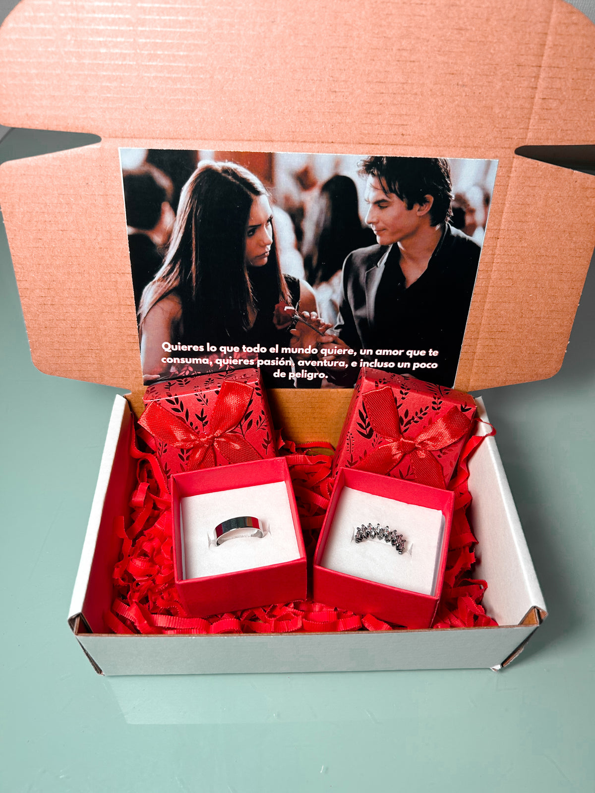 Set Anillos Diario de Vampiros Elena y damon