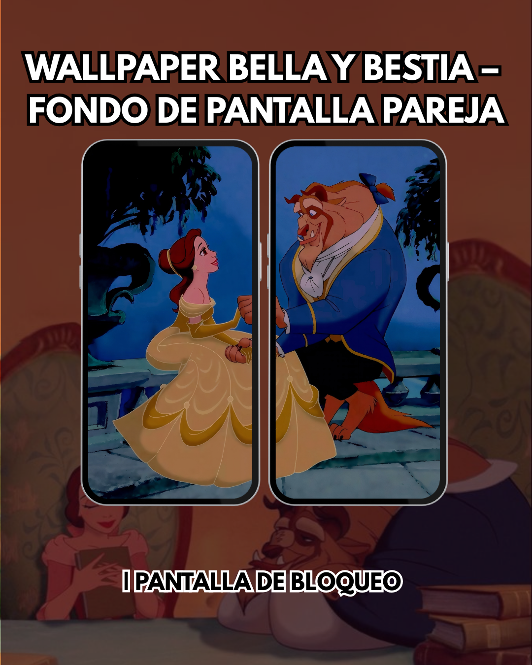 Wallpaper  Bella y Bestia |Fondo de Pantalla Pareja | Pantalla de Bloqueo