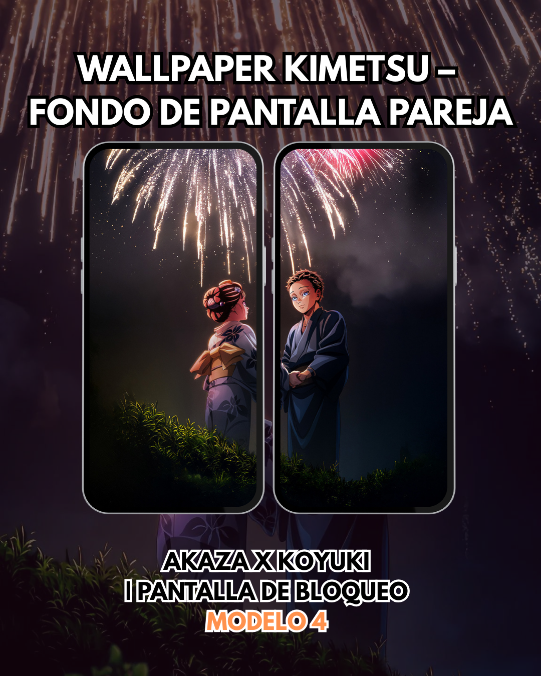 Wallpaper Kimetsu – Akaza y Koyuki Fondo de Pantalla | Pantalla de Bloqueo