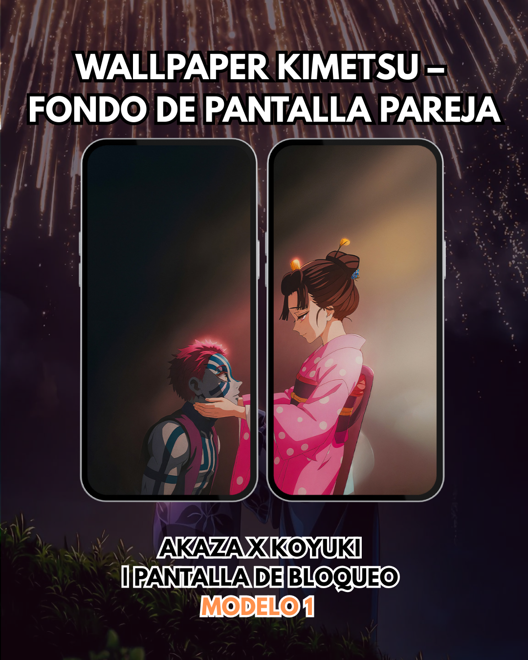 Wallpaper Kimetsu – Akaza y Koyuki Fondo de Pantalla | Pantalla de Bloqueo