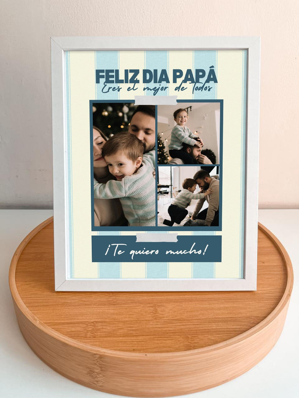 Cuadro día del padre 20x25 cm (marco blanco)